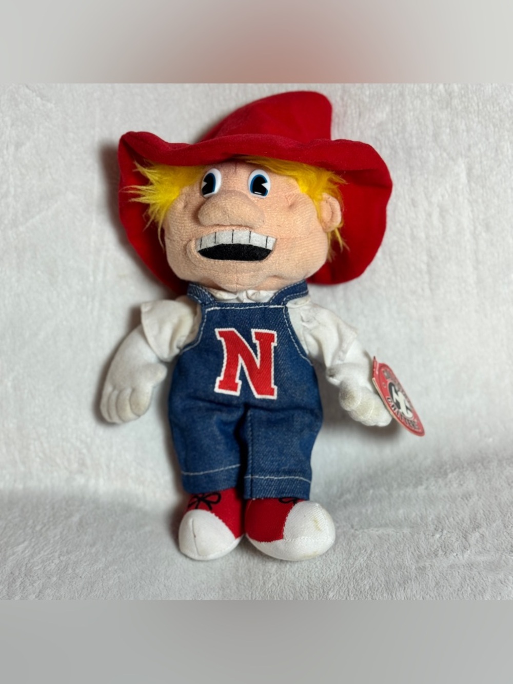 VTG New Nebraska Cornhuskers Herbie Mascot 9” Plush Bean Bag Collegiate Critters